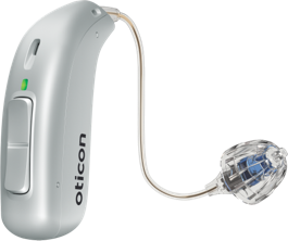 Oticon hearing aid silver